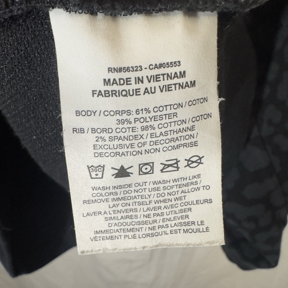 Nike Women's Cropped Hooded Training Sweatshirt Size Medium Cheetah Print Black - Picture 4 of 5